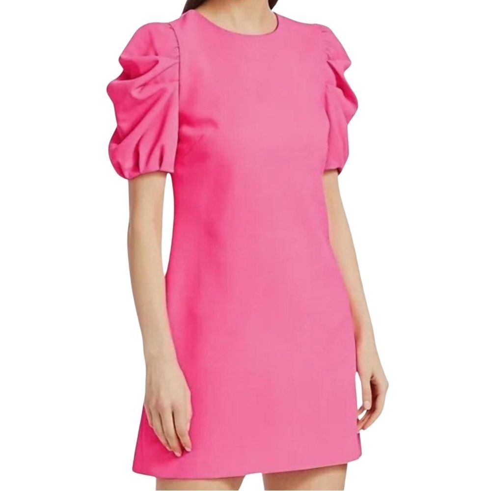 Alice + Olivia Hanita Puff Sleeve Shirt Dress Pink Size 2